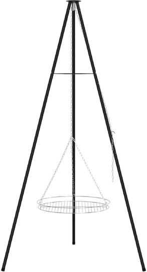 Vidaxl Camping Cooking Tripod Grill 170 Cm Steel Black