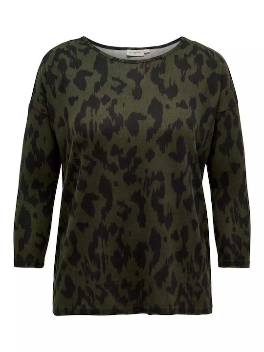 Women's Blouse with 3/4 Sleeve Green