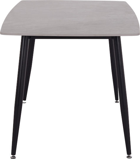 Raven Tisch Speisesaal Grey Marble-black Metal 140x80x74cm
