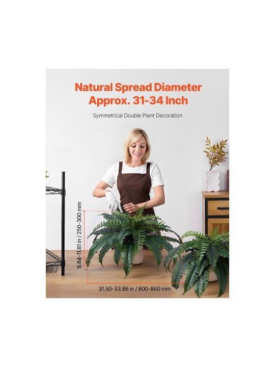 Artificial Decorative Branch Fern Green 15cm 2pcs Vevor