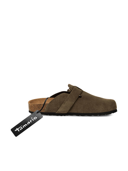 Tamaris Women's Leather Clogs Brown