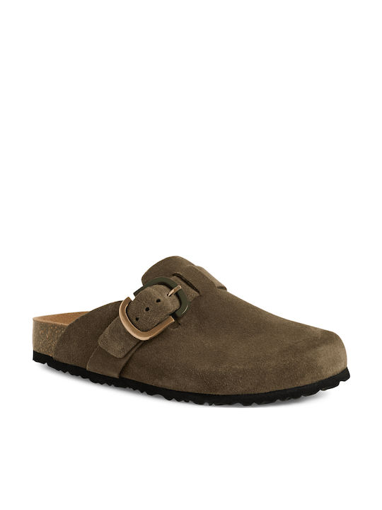 Tamaris Women's Leather Clogs Brown