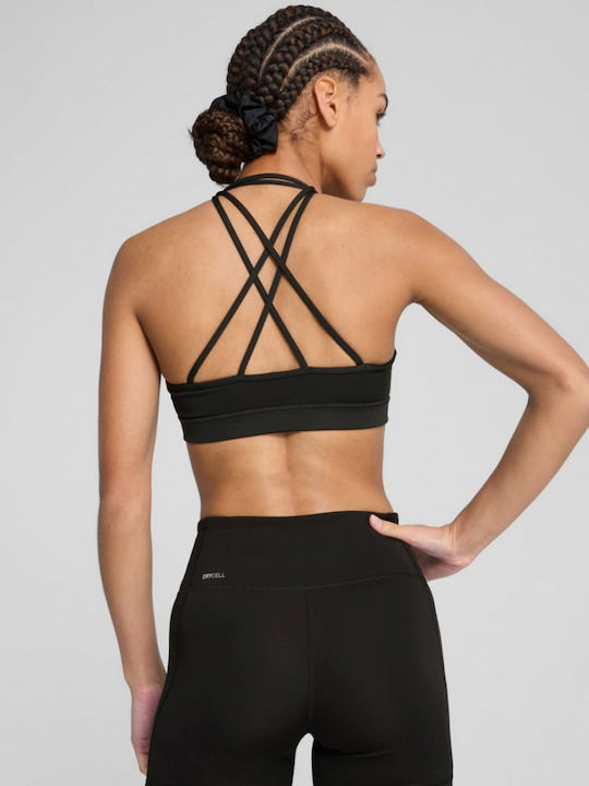 Strappy Women's Sports Bra without Padding Black