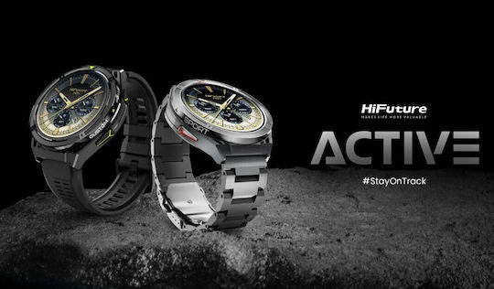 HiFuture Active 54mm Αδιάβροχο Smartwatch με Παλμογράφο (Μαύρο)