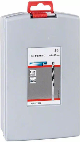 Bosch PointTeQ Set of 25 Drills HSS with Cylindrical Shank for Metal