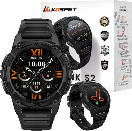 Kospet TANK S2 Smartwatch with Heart Rate Monitor (Black)