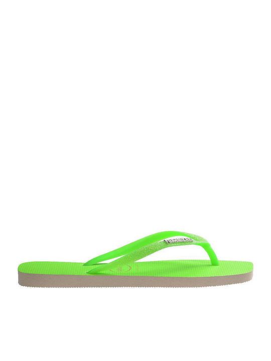 Slim Square Glitter Neon Σαγιονάρες Lime