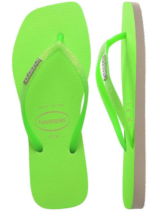 Slim Square Glitter Neon Σαγιονάρες Lime