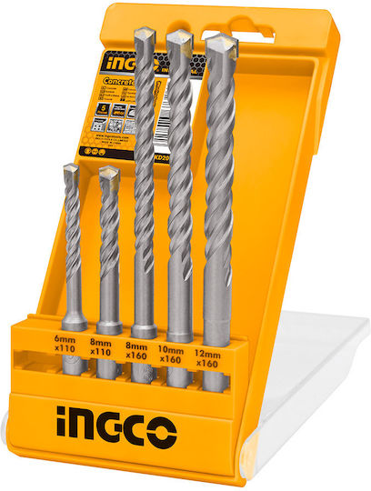 Ingco Set of 5 Drills with SDS Plus Shank for Masonry