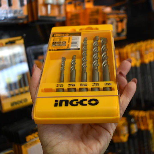 Ingco Set of 5 Drills with SDS Plus Shank for Masonry