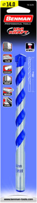 Benman Unikraft Diamond Drill Carbide with Cylindrical Shank for Masonry, Metal, Wood, Glass and Tiles 4x80mm
