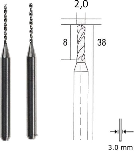 Proxxon Tungsten Set of 2 Drills HSS with Cylindrical Shank for Metal, Glass and Tiles