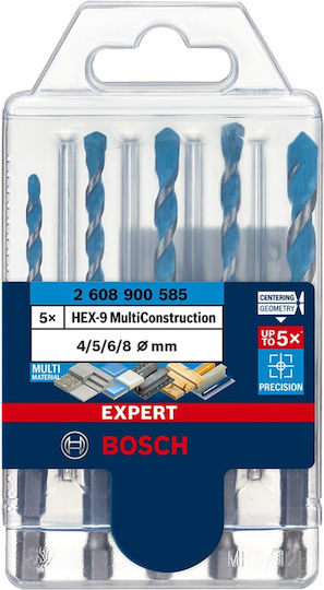 Bosch Expert Hex-9 Set of 5 Drills with Hexagonal Shank
