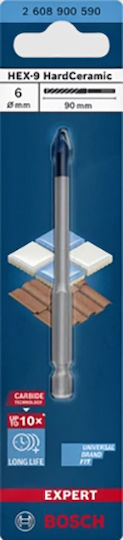Bosch Expert HEX-9 HardCeramic Drill with Hexagonal Shank for Glass και Tiles 6mm