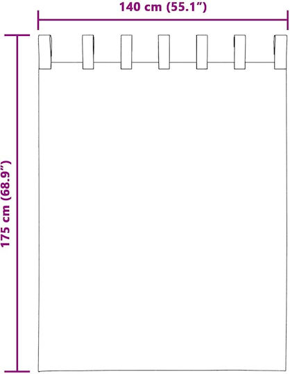 vidaXL Σετ Κουρτίνες με Τιράντες Μπεζ 140x175εκ.