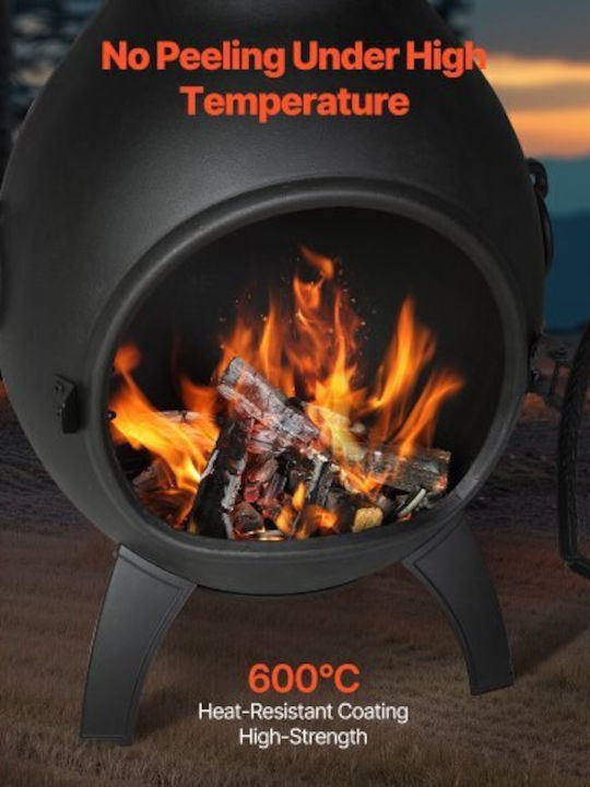 Vevor Firepit Black 43x42x112cm
