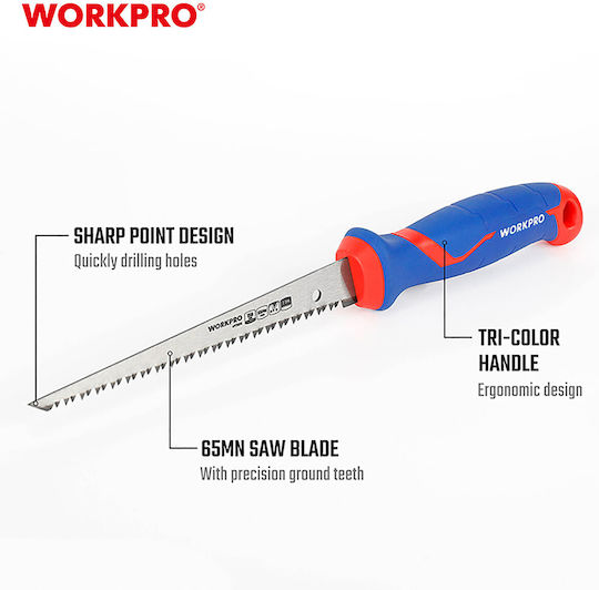 Πριονι Γυψοσανιδας 150mm 6" Wp215016 Workpro Profi Καρτελα