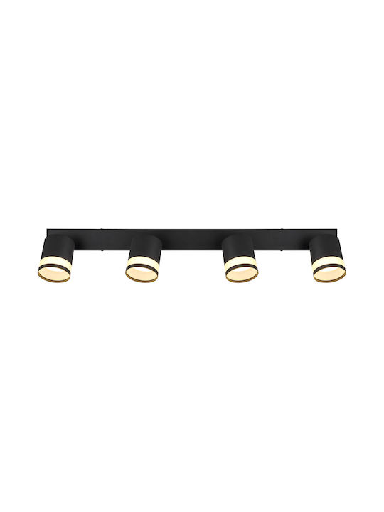 Globo Lighting Spot cu 4 Lumini și cu Soclu null în Culoare Negru