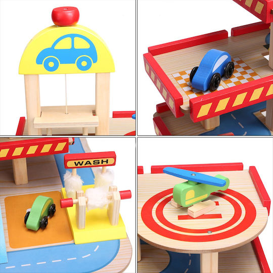 Garage Lift Ecotoys Cars Wood 3+ Years Multicolor