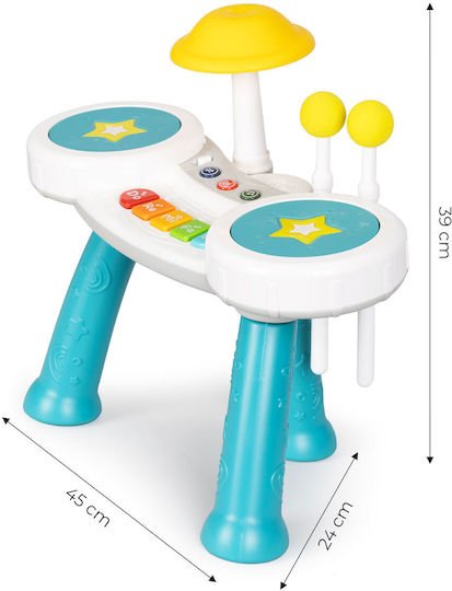 Instrument Muzical LikeSmart Drum Kit Cu Muzică Și Sunete Pentru 18+ Luni Roșu