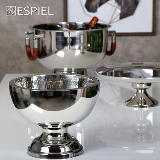 Espiel Champagnergläser mit Sockel Inox mit Abmessungen 30x30x23cm
