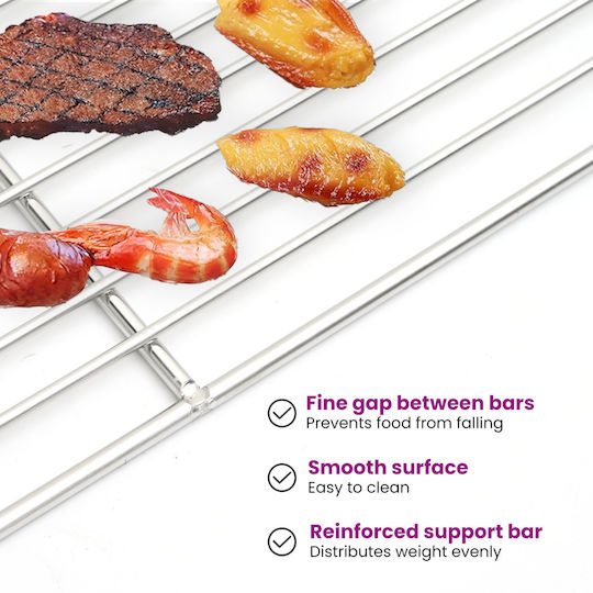 vidaXL Inox Grillrost mit Beinen 40cmx35cmcm
