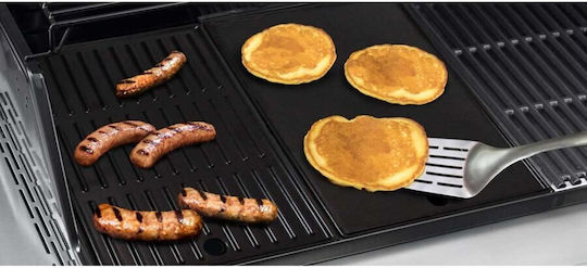 Char-Broil Πλάκα Ψησίματος Διπλής Όψης με Μαντεμένια Ραβδωτή Επιφάνεια 43x24εκ.