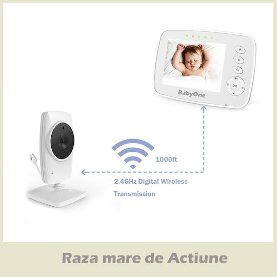 Drahtlose Babyüberwachung mit Kamera & Bildschirm 3.2" , Zwei-Wege-Kommunikation & Schlaflieder
