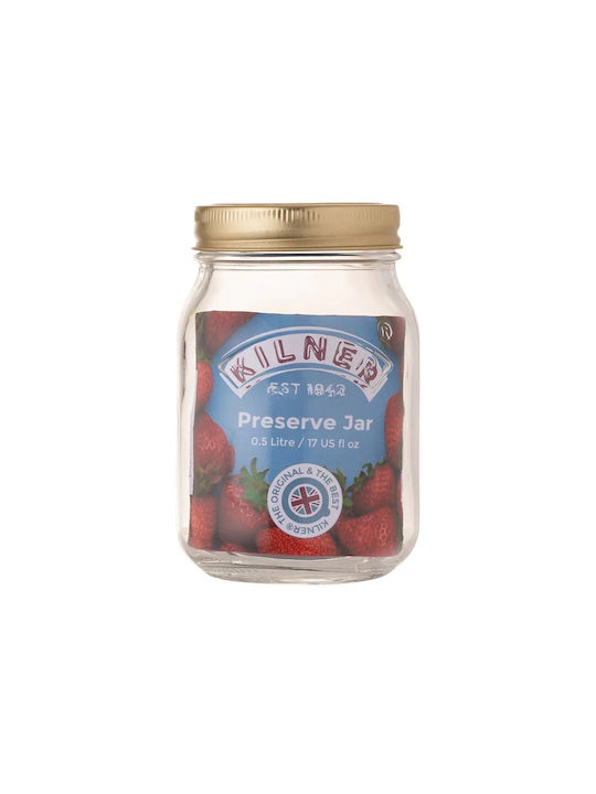 KIlner Vase General Use with Lid Glass Transparent 500ml