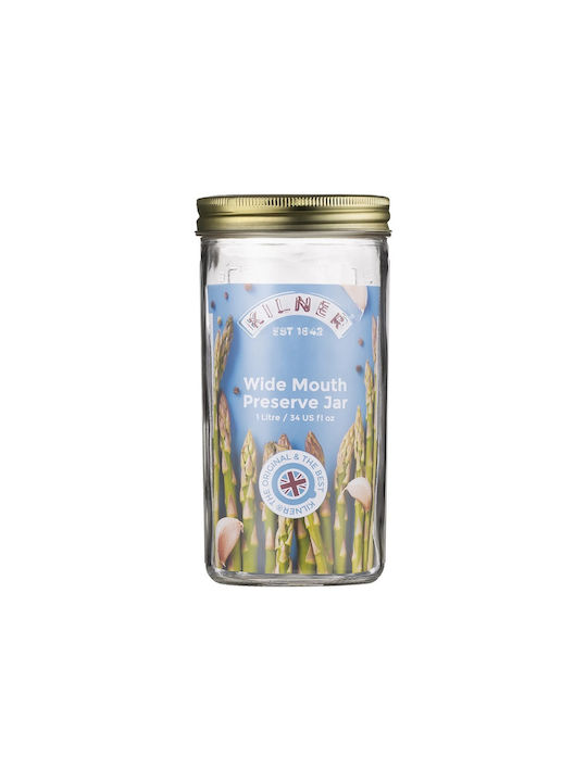 KIlner Vase Pasta with Airtight Lid Glass Transparent 1000ml