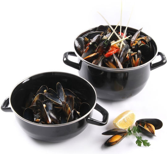 Hendi Commercial Serving Item 21x27x20cm. Mussel Pot Enamel 3lt