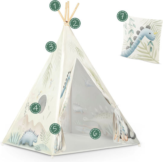 Kids Indian Teepee Play Tent White