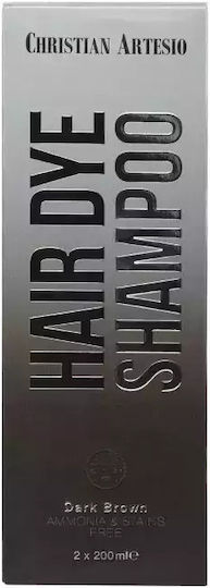 Hair Dye Shampoo 400ml – Dark Brown Easy Instant Grey Coverage Ideal for Men + Women