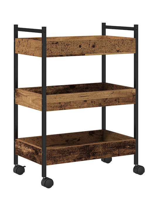 vidaXL Kitchen Trolley Wooden Brown 50x30x70cm