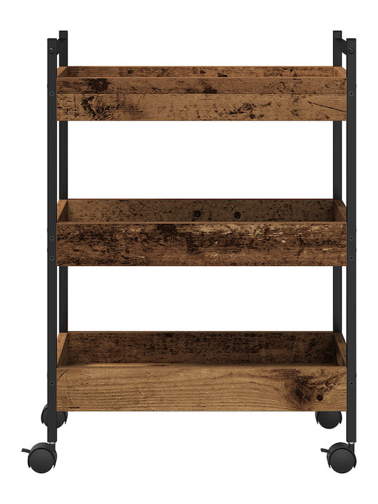 vidaXL Kitchen Trolley Wooden Brown 50x30x70cm