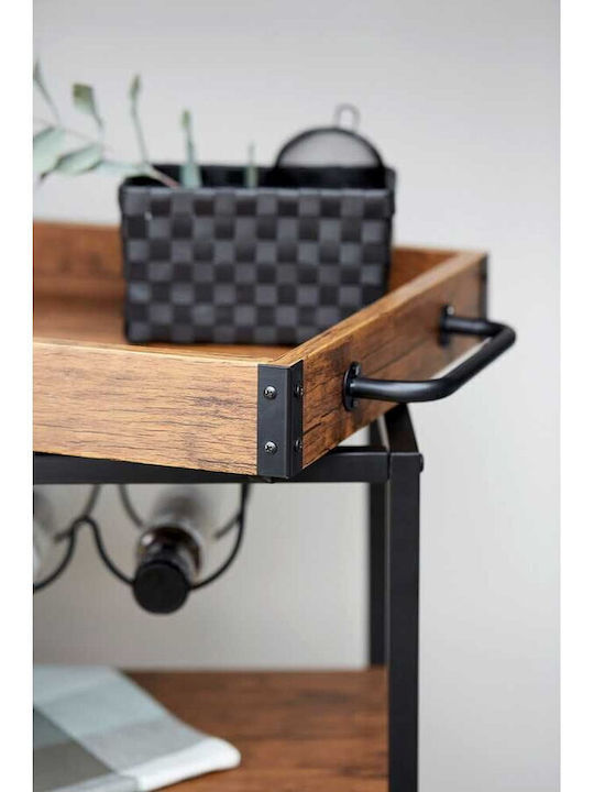 Wenko Wooden Kitchen Trolley 3 Tiers Brown 80x40x89.5cm