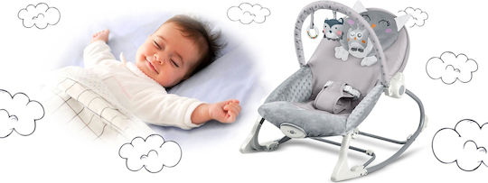 Ηλεκτρικό Relax Μωρού Sleepy Owl με Δόνηση Γκρι για Παιδί έως 18kg