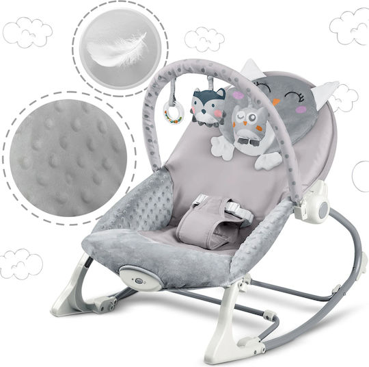 Ηλεκτρικό Relax Μωρού Sleepy Owl με Δόνηση Γκρι για Παιδί έως 18kg