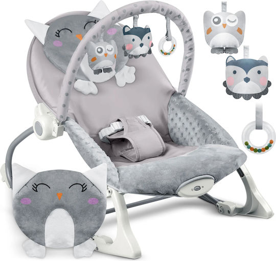 Ηλεκτρικό Relax Μωρού Sleepy Owl με Δόνηση Γκρι για Παιδί έως 18kg