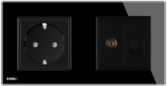 Livolo Power Socket Black 1pcs