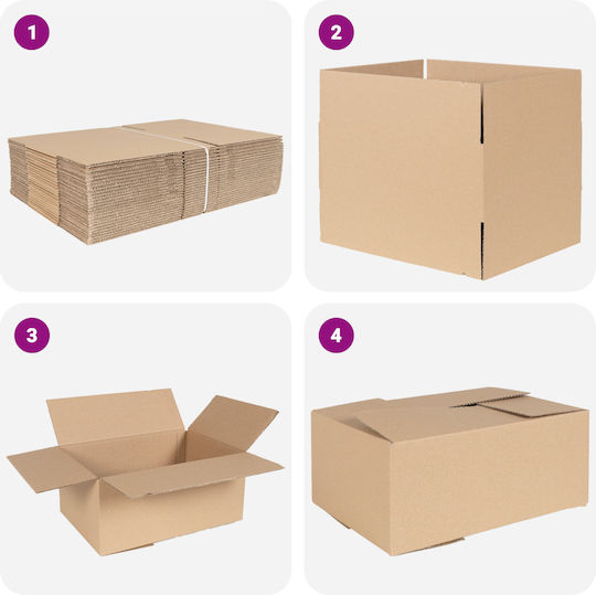 vidaXL Χαρτοκιβώτιο Συσκευασίας B35 x T24 x H15cm. 50Stück Klappbar