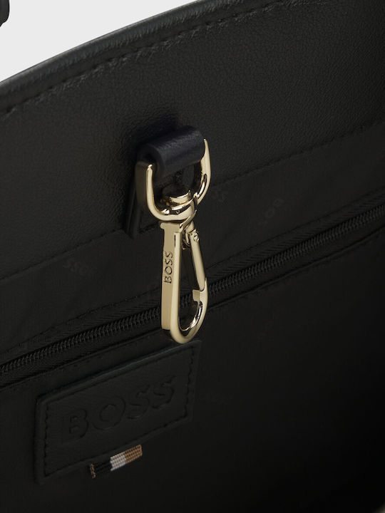 Boss Tote Bag Detachable Logo Strap Sandy Med Tote Black Shopping Bags Female Black 50547947-001