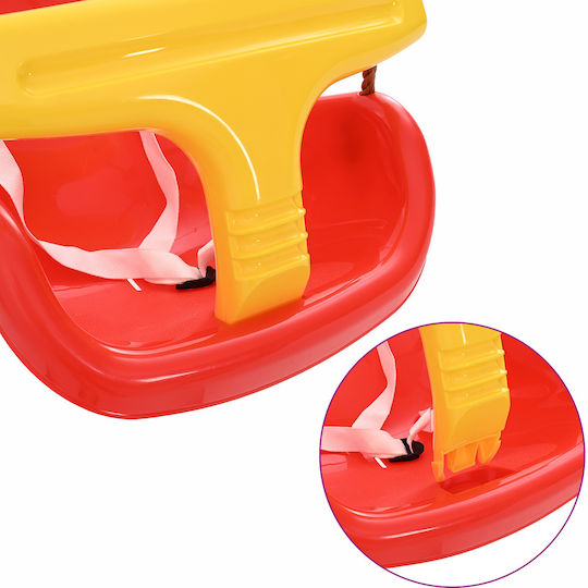 vidaXL Plastic with Seat Belt Swing 30x30x30cm Red
