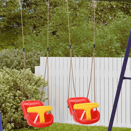 vidaXL Plastic with Seat Belt Swing 30x30x30cm Red