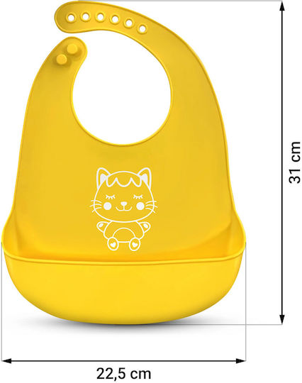 Σαλιάρα Σιλικόνης με Τσέπη Yellow