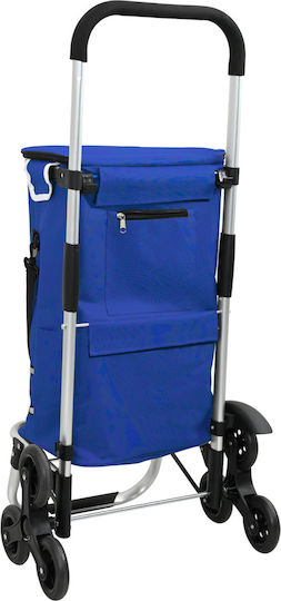 Stoff Einkaufswagen Blau 47x39x101cm