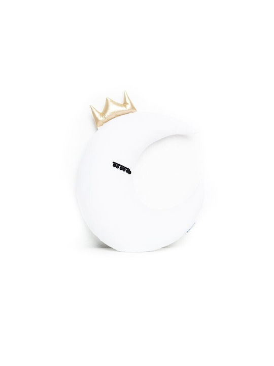 CozyDots Διακοσμητικό Μαξιλάρι Κούνιας Half Moon With Crown Λευκό 40x40cm
