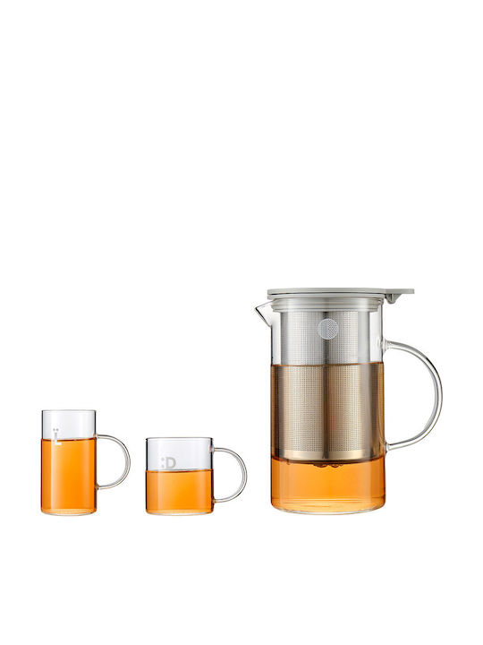 Buydeem Τσαγιέρα με Φίλτρο Γυάλινη Διάφανη 800ml