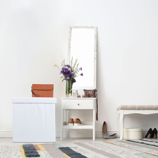 Relaxdays Storage Basket White 49x48.5x27cm 1pcs