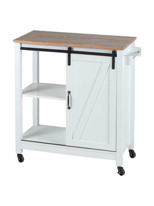 Wenko Wooden Kitchen Trolley 4 Tiers Green 80x40x88.5cm